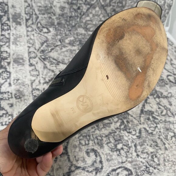 Michael Kors Bryn Open-Toe Studded Ankle Bootie In Black Size 8 - Picture 6 of 9